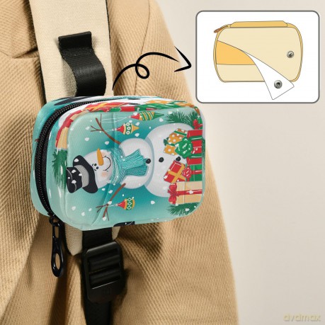 Kigai Christmas Snowman Pill Case, Portable Weekly Daily Pill Case Bag Organizer with Zipper for Vitamins Medicine Supplements Travel Family Business [KSIĄŻKA]