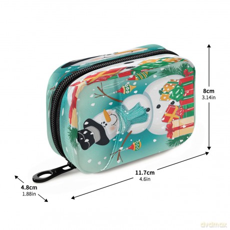 Kigai Christmas Snowman Pill Case, Portable Weekly Daily Pill Case Bag Organizer with Zipper for Vitamins Medicine Supplements Travel Family Business [KSIĄŻKA]