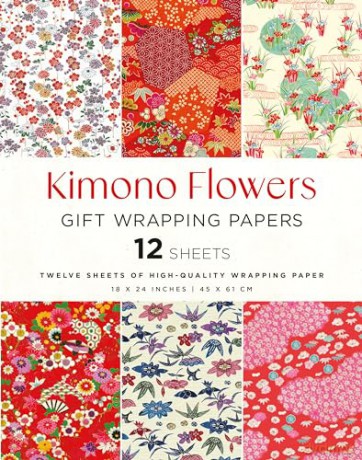 Kimono Flowers Gift Wrapping Papers - 12 sheets: 18 X 24 Inch (45 X 61 CM) High-Quality Wrapping Paper: 18 X 24 Inch (45 X 61 CM) Wrapping Paper Sheets - Tuttle Studio [KSIĄŻKA]