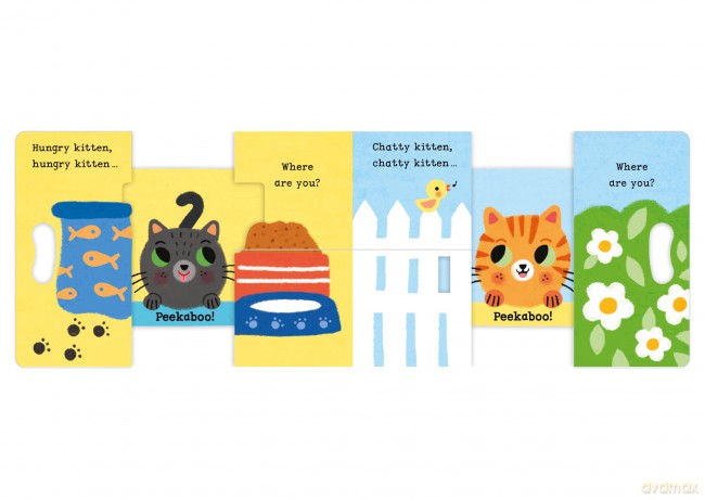 Kitten, Kitten, PEEKABOO: With grab-and-pull pages and a mirror (Peekaboo!, 6) - Campbell Books [KSIĄŻKA]
