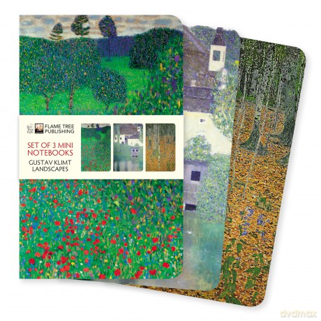 Klimt Landscapes Set of 3 Mini Notebooks (Mini Notebook Collections) - Flame Tree Studio [KSIĄŻKA]