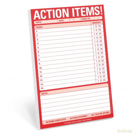 Knock Knock Action Items! Pad, To Do List Note Pad, 6 x 9-inches - Knock Knock [KSIĄŻKA]