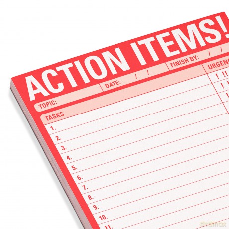 Knock Knock Action Items! Pad, To Do List Note Pad, 6 x 9-inches - Knock Knock [KSIĄŻKA]