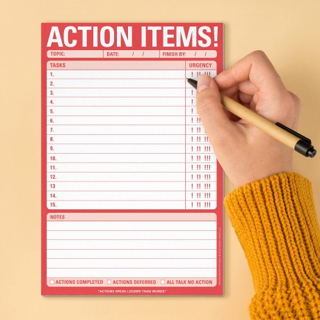 Knock Knock Action Items! Pad, To Do List Note Pad, 6 x 9-inches - Knock Knock [KSIĄŻKA]