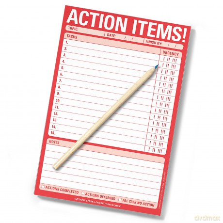 Knock Knock Action Items! Pad, To Do List Note Pad, 6 x 9-inches - Knock Knock [KSIĄŻKA]