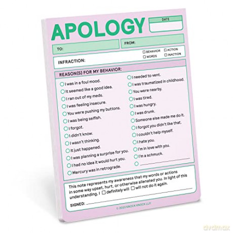 Knock Knock Apology Nifty Note (Pastel Version) - Knock Knock [KSIĄŻKA]