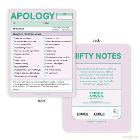 Knock Knock Apology Nifty Note (Pastel Version) - Knock Knock [KSIĄŻKA]