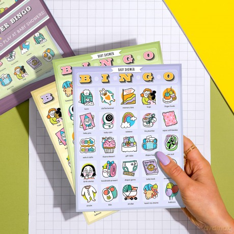 Knock Knock Baby Shower Bingo, 12 Reusable Cards for WFH Calls - Knock Knock [KSIĄŻKA]