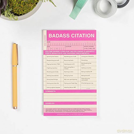 Knock Knock Badass Sticky Citation, Sticky Note Pad, 4 x 6.5-inches - Knock Knock [KSIĄŻKA]