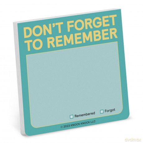 Knock Knock Don't Forget to Remember Sticky Note (Pastel) - Knock Knock [KSIĄŻKA]
