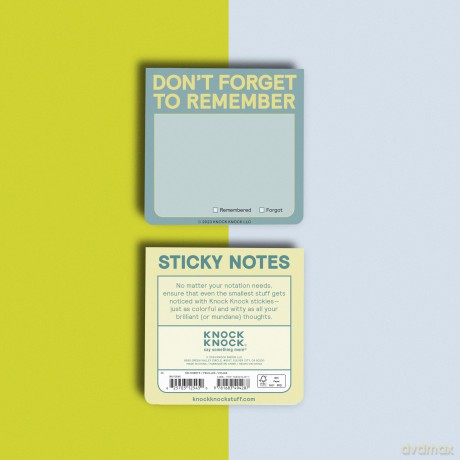Knock Knock Don't Forget to Remember Sticky Note (Pastel) - Knock Knock [KSIĄŻKA]