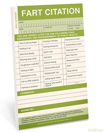 Knock Knock Fart Sticky Citation, Sticky Note Pad, 4 x 6.5-inches - Knock Knock [KSIĄŻKA]