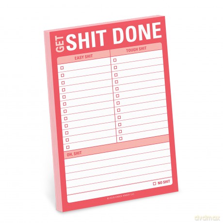 Knock Knock Get Shit Done Great Big Sticky Note, Large to-Do List Sticky Pad, 4 x 6-inches - Knock Knock [KSIĄŻKA]