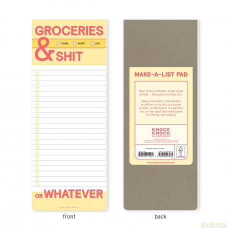Knock Knock Groceries and Shit Make-a-List Pads - Knock Knock [KSIĄŻKA]