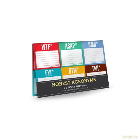 Knock Knock Honest Acronyms Sticky Notes [KSIĄŻKA]