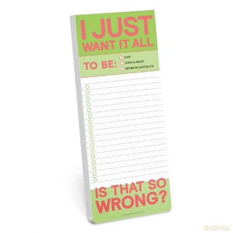 Knock Knock I Just Want It All Make-a-List Pad - Knock Knock [KSIĄŻKA]