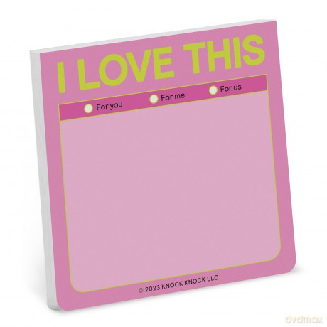 Knock Knock I Love This Sticky Note (Pastel) - Knock Knock [KSIĄŻKA]