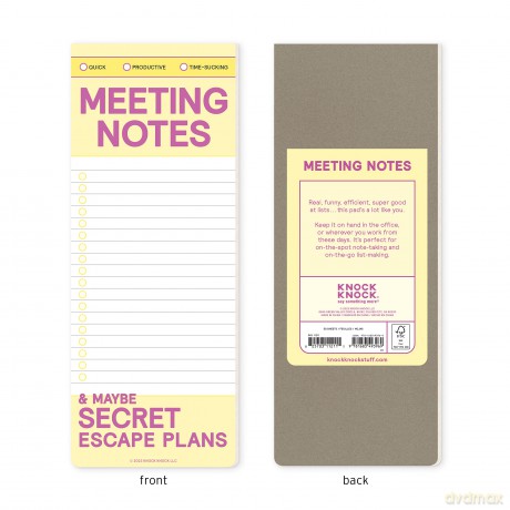 Knock Knock Meeting Notes Make-a-List Pads - Knock Knock [KSIĄŻKA]