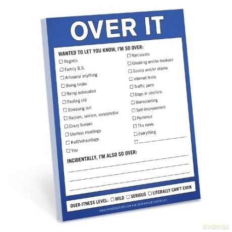 Knock Knock Over It Nifty Note, Checklist Memo Pad, 4 x 5.25-inches - Knock Knock [KSIĄŻKA]