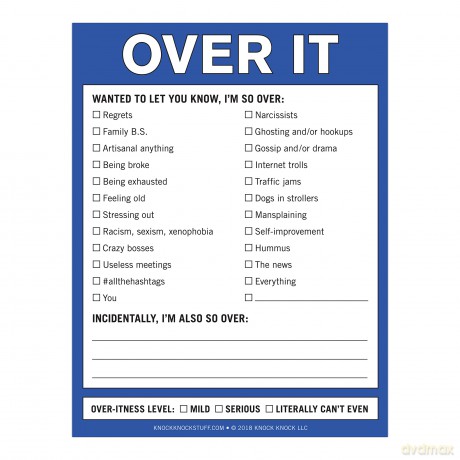 Knock Knock Over It Nifty Note, Checklist Memo Pad, 4 x 5.25-inches - Knock Knock [KSIĄŻKA]