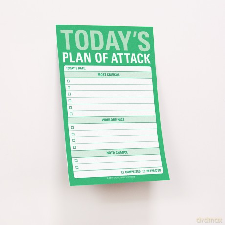 Knock Knock Plan of Attack Great Big Sticky Note, Daily to-Do List Sticky Pad, 4 x 6-inches - Knock Knock [KSIĄŻKA]