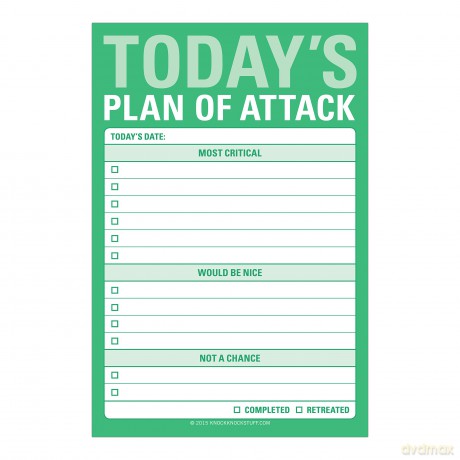 Knock Knock Plan of Attack Great Big Sticky Note, Daily to-Do List Sticky Pad, 4 x 6-inches - Knock Knock [KSIĄŻKA]