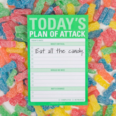 Knock Knock Plan of Attack Great Big Sticky Note, Daily to-Do List Sticky Pad, 4 x 6-inches - Knock Knock [KSIĄŻKA]
