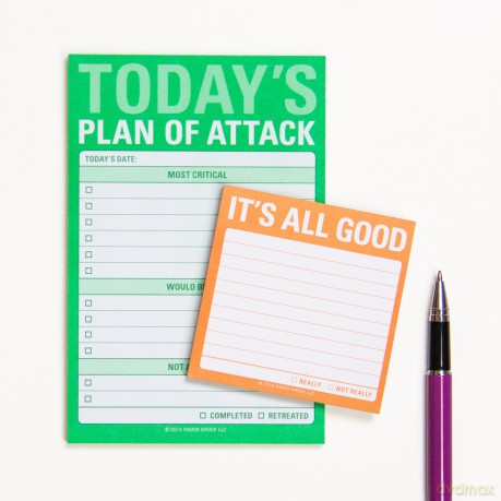 Knock Knock Plan of Attack Great Big Sticky Note, Daily to-Do List Sticky Pad, 4 x 6-inches - Knock Knock [KSIĄŻKA]