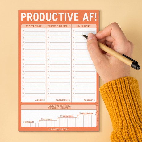 Knock Knock Productive AF! Pad, To Do List Note Pad, 6 x 9-inches - Knock Knock [KSIĄŻKA]