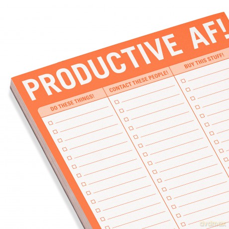 Knock Knock Productive AF! Pad, To Do List Note Pad, 6 x 9-inches - Knock Knock [KSIĄŻKA]