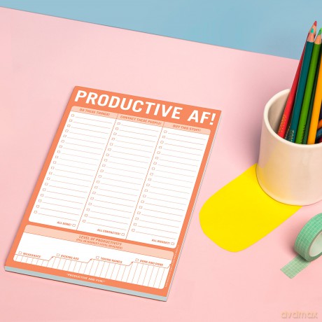 Knock Knock Productive AF! Pad, To Do List Note Pad, 6 x 9-inches - Knock Knock [KSIĄŻKA]