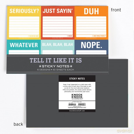 Knock Knock Tell It Like It Is Sticky Note Packet - Knock Knock [KSIĄŻKA]