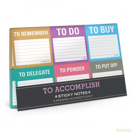 Knock Knock To Accomplish Sticky Note Packet,8.25 x 5.5inches - Knock Knock [KSIĄŻKA]