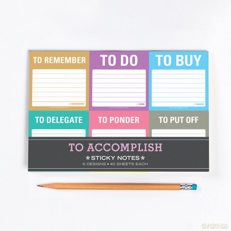 Knock Knock To Accomplish Sticky Note Packet,8.25 x 5.5inches - Knock Knock [KSIĄŻKA]