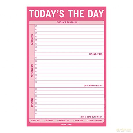 Knock Knock Today's The Day Pad, To Do List Note Pad, 6 x 9-inches - Knock Knock [KSIĄŻKA]