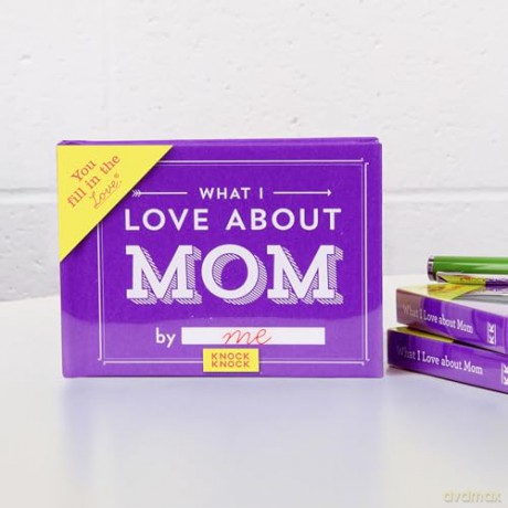 Knock Knock What I Love about Mom Fill in the Love Book Fill-in-the-Blank Gift Journal, 4.5 x 3.25-inches - Knock Knock [KSIĄŻKA]