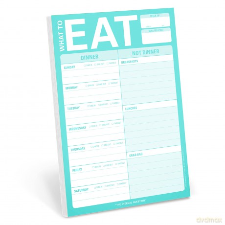Knock Knock What To Eat Pad (Mint Green), Meal Planning Note Pad, 6 x 9-inches: Pad (teal) - Knock Knock [KSIĄŻKA]