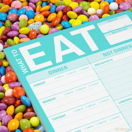 Knock Knock What To Eat Pad (Mint Green), Meal Planning Note Pad, 6 x 9-inches: Pad (teal) - Knock Knock [KSIĄŻKA]