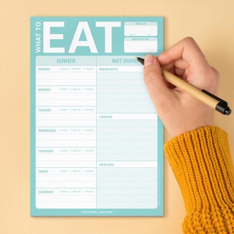 Knock Knock What To Eat Pad (Mint Green), Meal Planning Note Pad, 6 x 9-inches: Pad (teal) - Knock Knock [KSIĄŻKA]