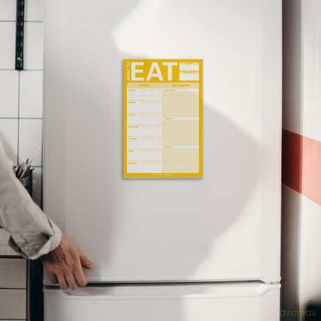 Knock Knock What To Eat Pad (Yellow), Meal Planning Note Pad, 6 x 9-inches - Knock Knock [KSIĄŻKA]
