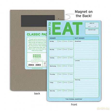 Knock Knock What to Eat Pad, Meal Planning Pad, 6 x 9-inches (Pastel Edition) - Knock Knock [KSIĄŻKA]