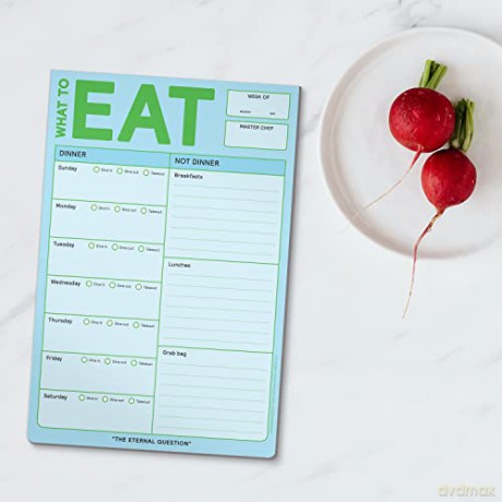Knock Knock What to Eat Pad, Meal Planning Pad, 6 x 9-inches (Pastel Edition) - Knock Knock [KSIĄŻKA]