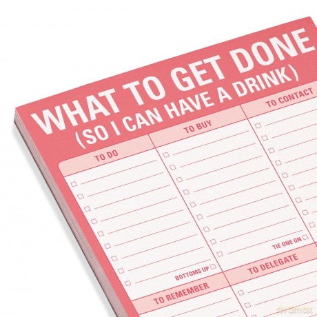 Knock Knock What to Get Do (So I Can Have a Drink) Pad, To Do List Note Pad, 6 x 9-inches - Knock Knock [KSIĄŻKA]