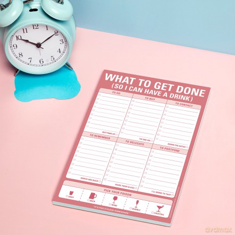 Knock Knock What to Get Do (So I Can Have a Drink) Pad, To Do List Note Pad, 6 x 9-inches - Knock Knock [KSIĄŻKA]