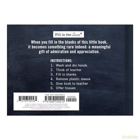 Knock Knock Why You're the Best Teacher Ever Fill in the Love Book Fill-in-the-Blank Gift Journal, 4.5 x 3.25-inches - Knock Knock [KSIĄŻKA]