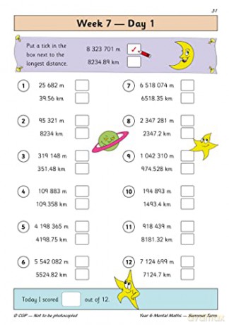 KS2 Mental Maths Year 6 Daily Practice Book: Summer Term (CGP Year 6 Daily Workbooks) - CGP Books [KSIĄŻKA]