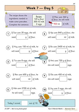 KS2 Mental Maths Year 6 Daily Practice Book: Summer Term (CGP Year 6 Daily Workbooks) - CGP Books [KSIĄŻKA]
