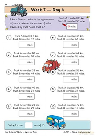 KS2 Mental Maths Year 6 Daily Practice Book: Summer Term (CGP Year 6 Daily Workbooks) - CGP Books [KSIĄŻKA]