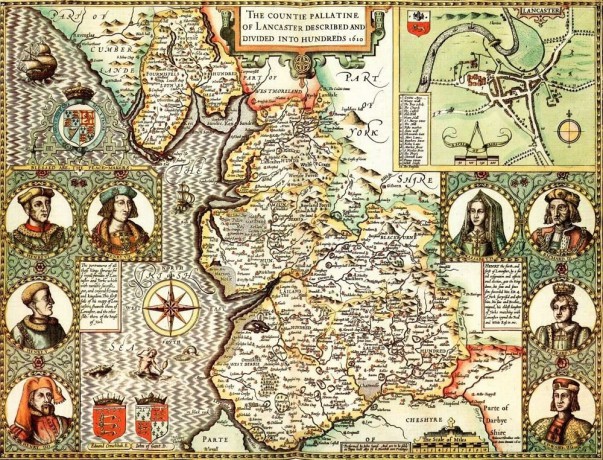 Lancashire Historical Map 1000 Piece Jigsaw Puzzle (1610) [GRA]