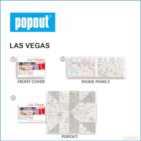 Las Vegas PopOut Map: Pocket size pop up city map of Las Vegas (PopOut Maps) - Popout Map [KSIĄŻKA]